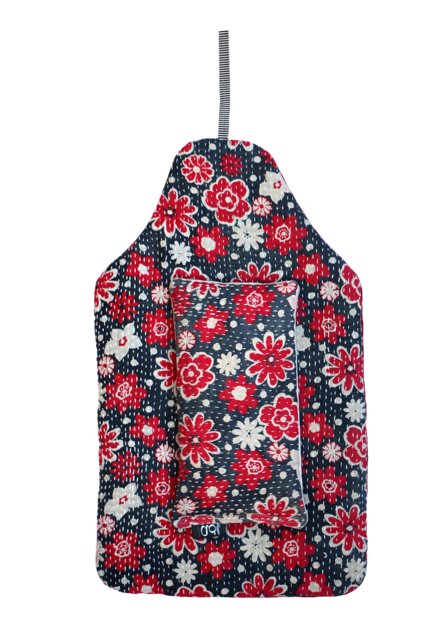 Beautiful soft quilted kantha hot water bottle covers - Daisy