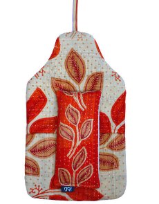 Beautiful soft quilted kantha hot water bottle covers - Florence