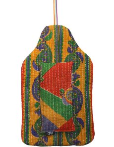 Beautiful soft quilted kantha hot water bottle covers - Buddleia