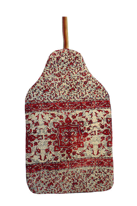 Beautiful soft quilted kantha hot water bottle covers - Dahlia