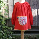 Traditional children's red linen smock - Bunting