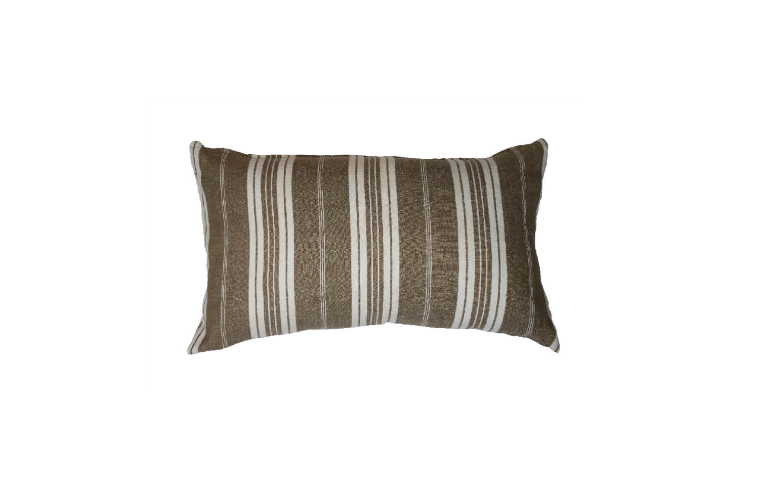 Taupe Stripe Cushion 1 - front and reverse